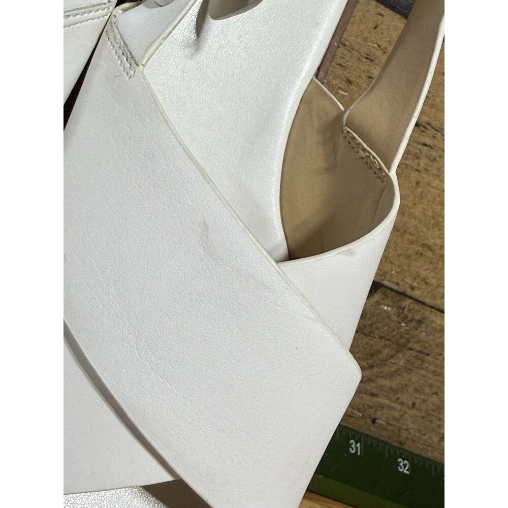🔥🔥🔥MK White Leather Slingback Sandals Size 37.5 US 7.5